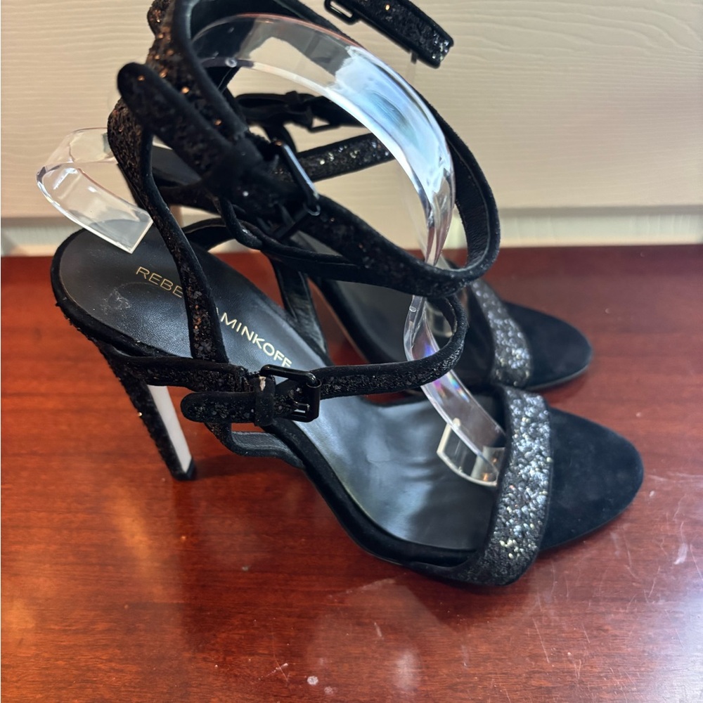 Rebecca Minkoff Black Sparkle Heels